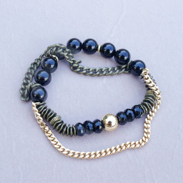 Black Onyx Chain Bracelet
