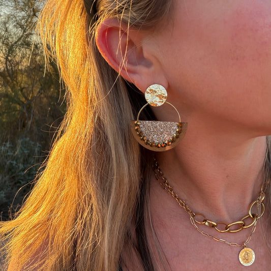 Selene Earrings Gold & Nude