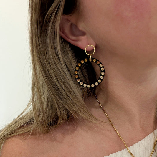 Studded Hoops — Midnight