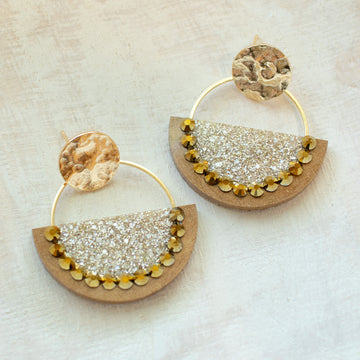 Selene Earrings Gold & Nude