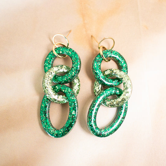 Green Link Earrings