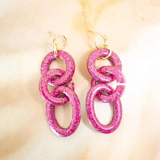 Pink Link Earrings