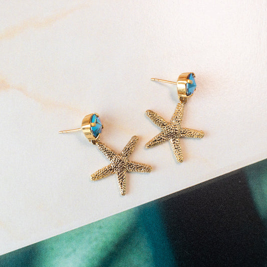 Crystal Starfish Earrings