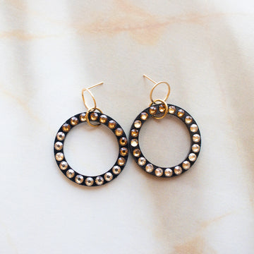 Studded Hoops — Midnight