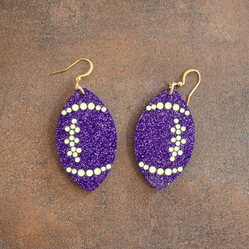 Football Earrings {Purple & Gold}